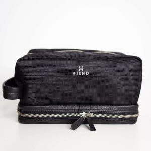 Leather and waterproof fabric necessaire